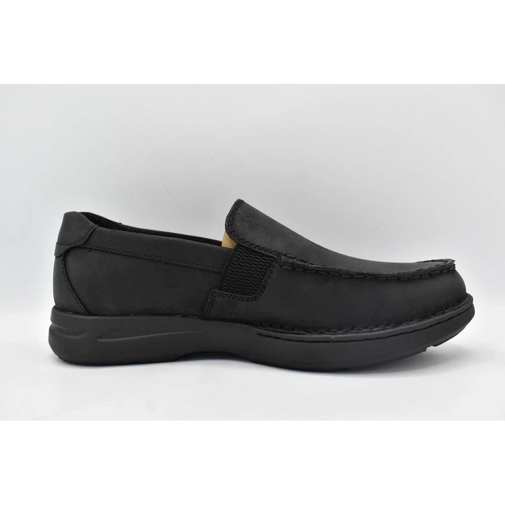 Born Mariner Loafers Mens 10.5 Black Full Grain Leather Slip On Moc Toe Shoe NEW